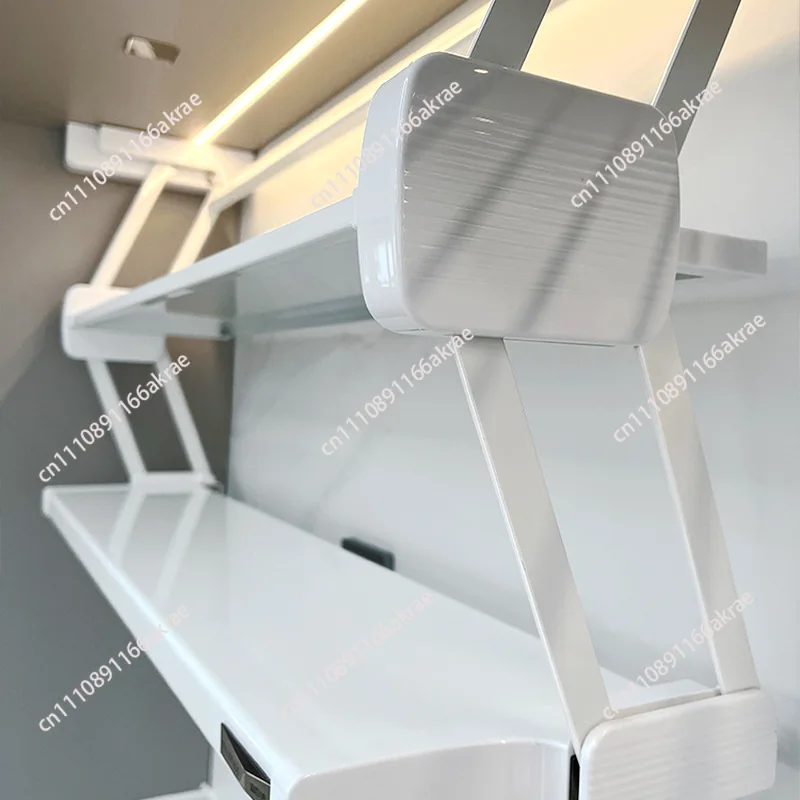 Preparation ingredients pull-down double-layer folding basket kitchen hanging cabinet storage multi-layer storage seasoning