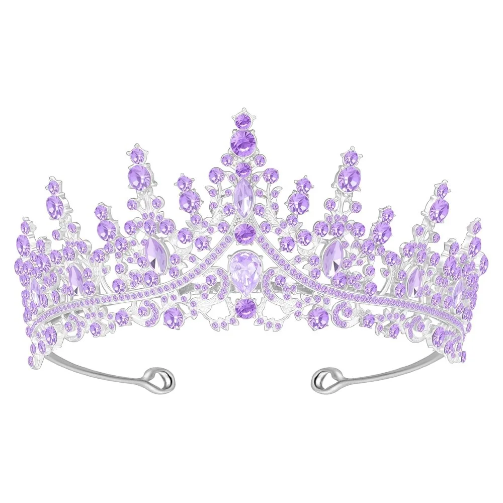 

Tiara Crown for Women, Headband Hair Accessories for Birthday Wedding Party Costume (D-Purple)