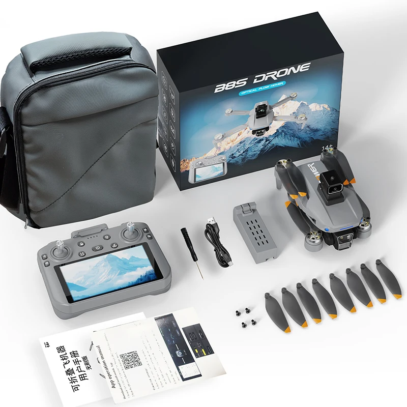 2025 New B8S Drone 8K Professional GPS positioning HD Dual Camera Photography 2KM Brushless Foldable Large Screen RC Quadcopter