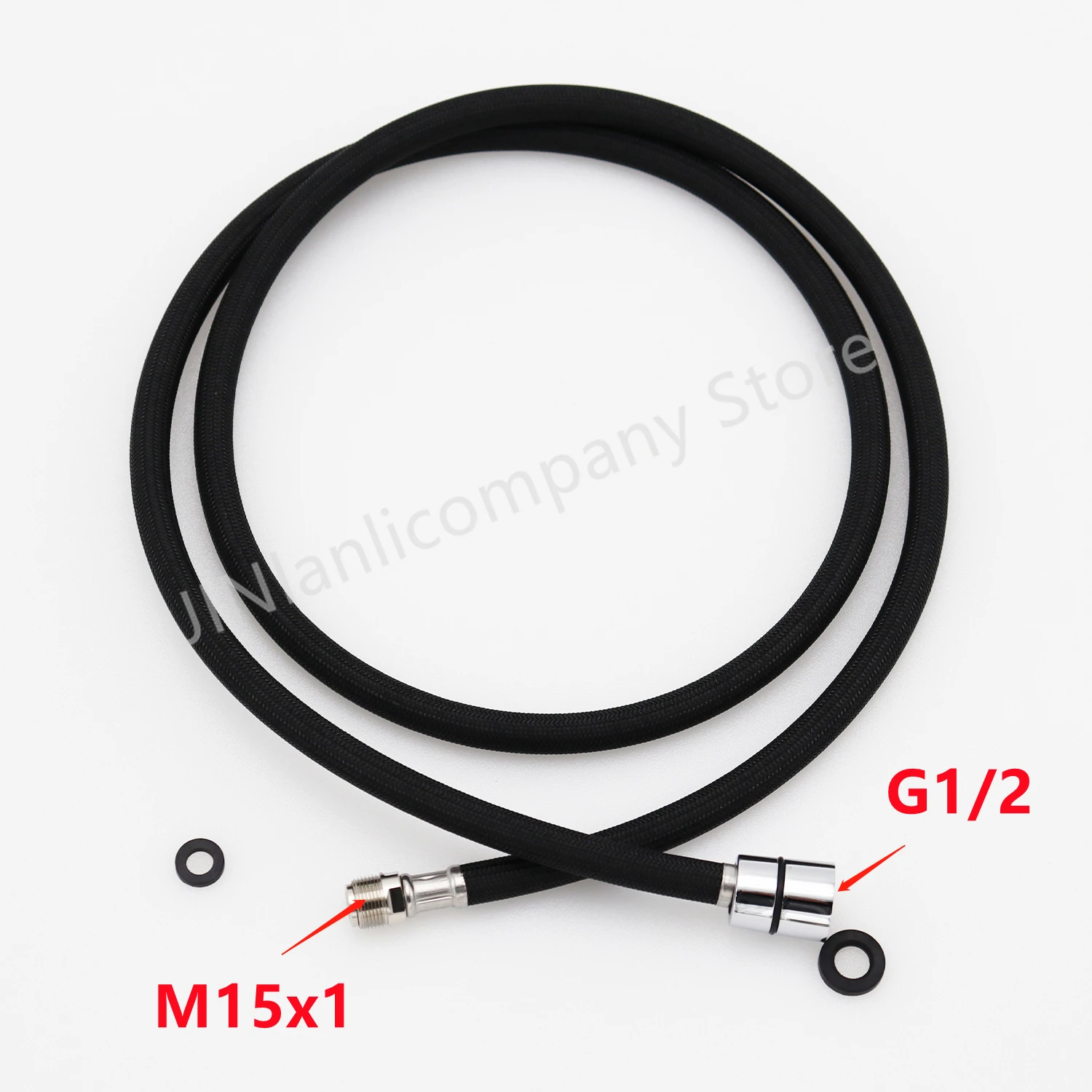 F1/2 M15*1 Replacement Faucet Hose Pull Out Hose Nylon Hose Tube Gray/Black Shower Kitchen Accessories 50/60/85/150/180/300cm view 5