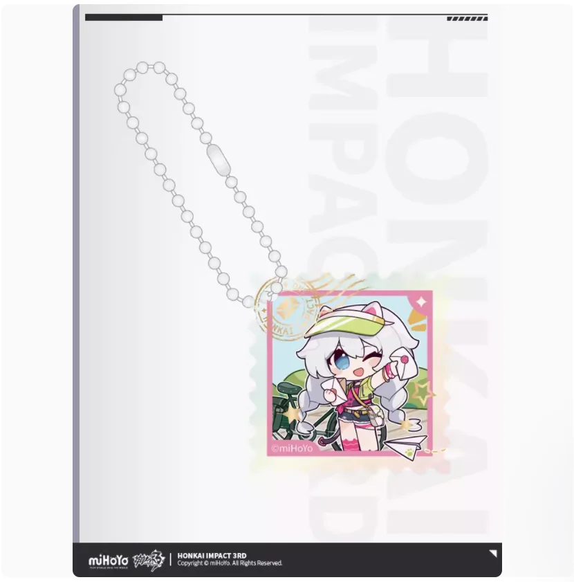 2024 Anime Honkai Impact 3 Bridge Letter Series Stamp Acrylic Pendant Keychain Cartoon Figure Kiana Mei Bronya Cosplay Gift