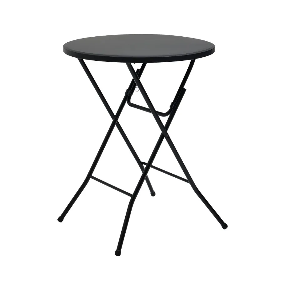 

31" Round High-Top Cocktail Folding Table Black