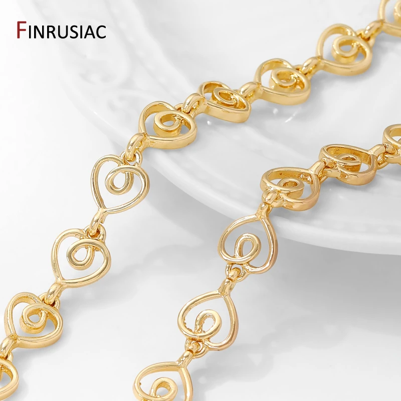 14K vergoldete Messing hohle Herzform Kette für DIY handgemachte Schmuckmaterialien Halskette Armband Schmuckherstellung Zubehör – Detail 18