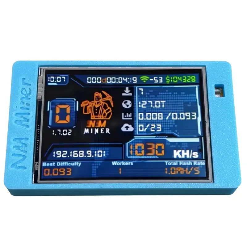 AC57-1030KH/S Nmminer Nerdminer Solo Miner Bitcoin BTC Crypto Solo Lottery Miner 2.8 Inch Color Display Nmminer