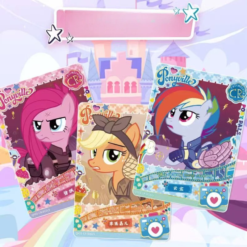 Novo meu pequeno pônei crepúsculo brilho fluttershy anime dos desenhos animados cartão periférico caixa cega de alto valor meninas conjunto cartão presentes do feriado