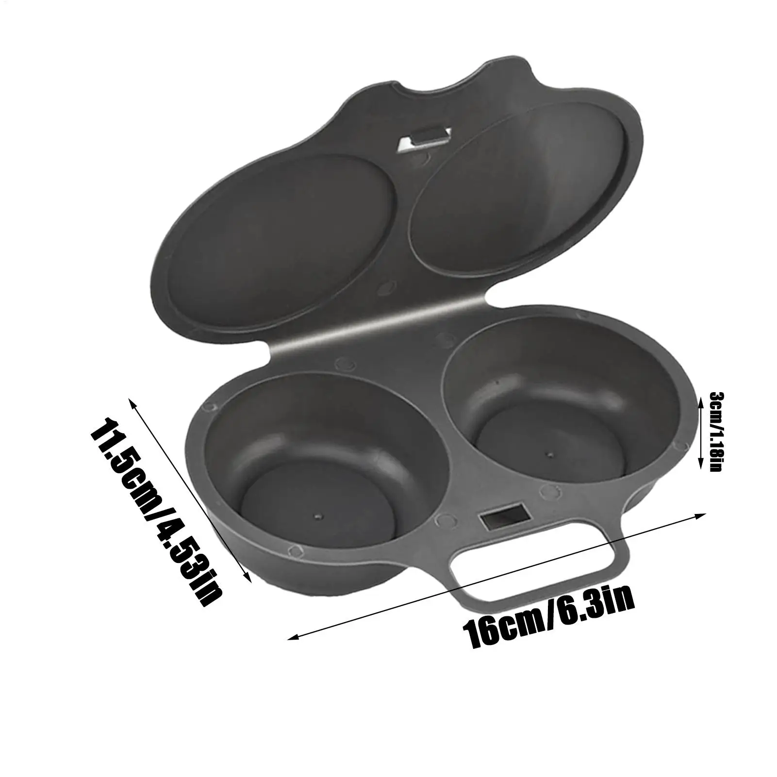 2-Cavity Microwave Egg Cooker with Lid & Handle 2pcs Nonstick Egg Poacher Steamer for Apartment Dorm & Breakfast