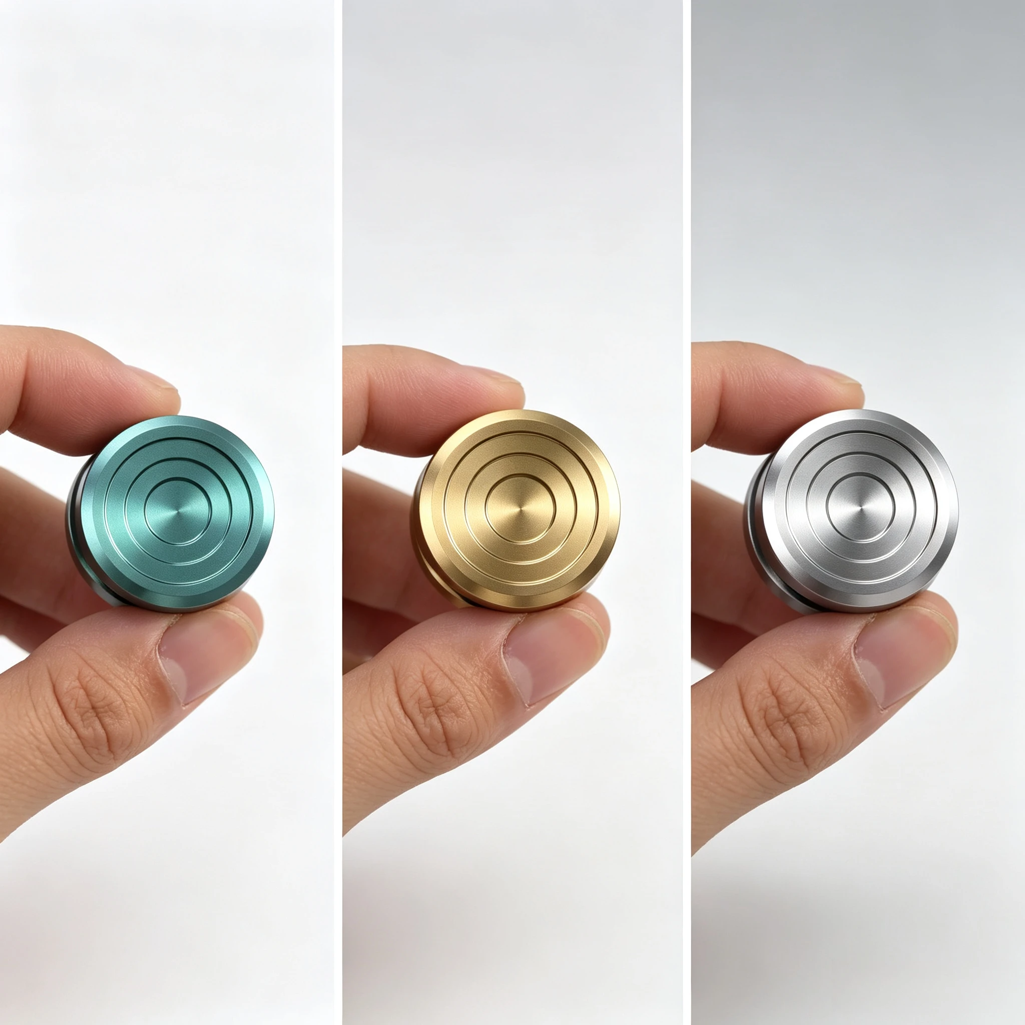 Pre Owned EDC Titanium Alloy Fidget Spinner With Button Design Portable Stress Relief Decompression