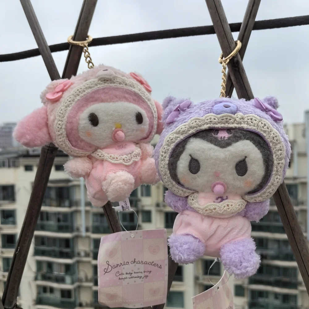 Sanrio Baby Kuromi Melody Hellokitty พวงกุญแจการ์ตูนน่ารักตุ๊กตาพวงกุญแจ Cinnamoroll กระเป๋าเป้สะพายหลังกระเป๋ารถจี้ตุ๊กตาของเล่นเด็กผู้หญิง