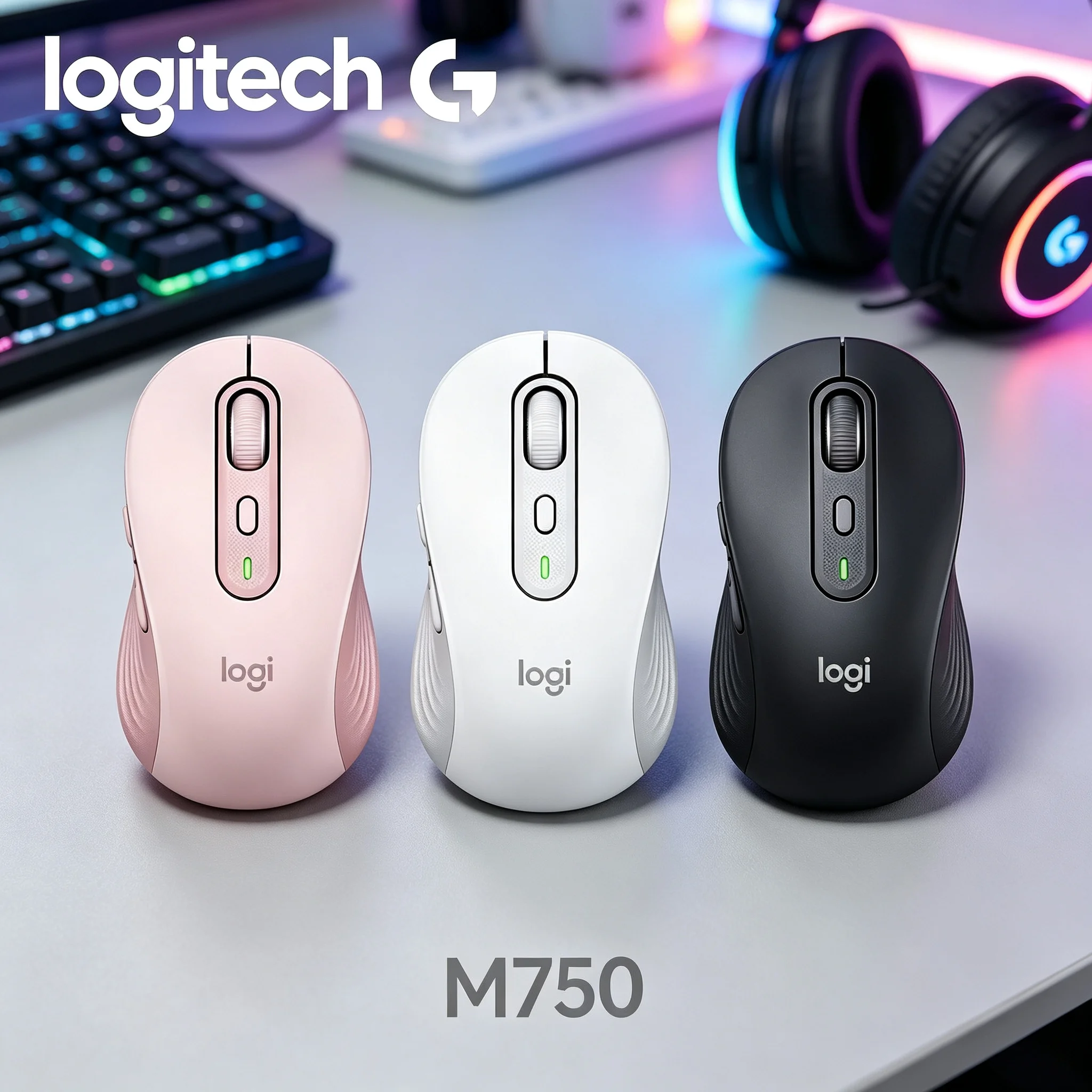 Logitech M750 M750 Wireless Office Mouse Dual‑Connect Bluetooth & 2.4G Receiver Stable Signal For Windows Mac Chrome OS