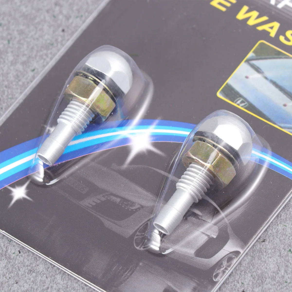 

One Pair Windshield Washer Nozzle Aluminum Alloy Replacement Durable Front Spray Nozzle for Clear Windscreen Snow Ice