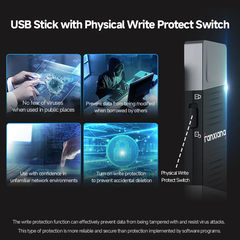 Fanxiang FF397 550MB/s USB Flash Drive With Write Protect Button 512GB 1TB High Speed Solid State Pen Drive For Laptop Phone PC