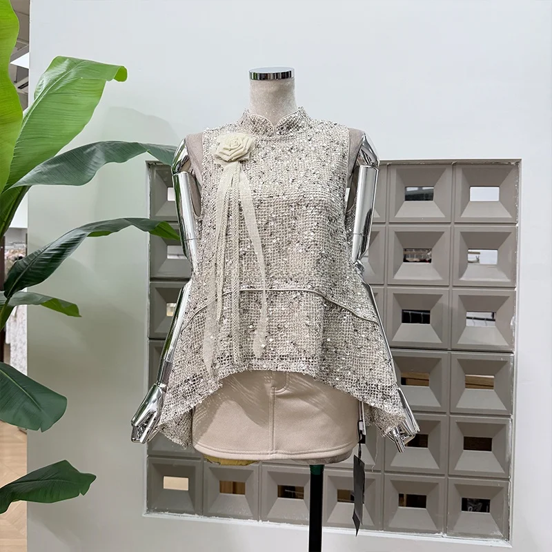 

Slimming Me Net Top with Sequins Design Head over Heels Casual Sle Bridesmaid Dr Two-Piece Set for Women Spring Season