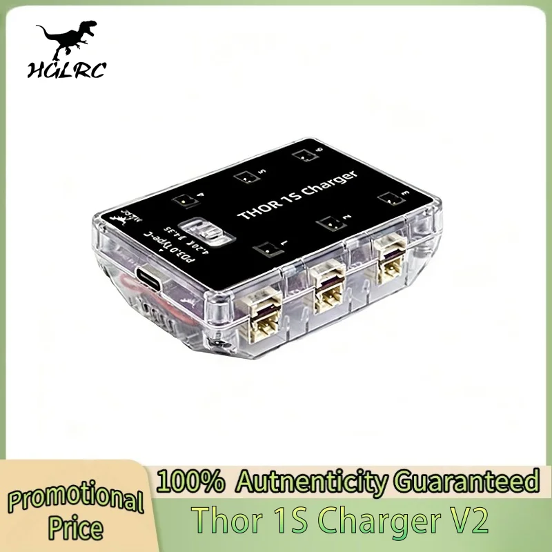 

1S 6-way Parallel Charging Board LIPO/LIHV Charger HGLRC Thor 1S Charger V2 Compatible with PH2.0 BT2.0 A30 MX20 Connector