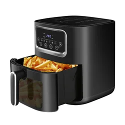 EXSAMO-Friteuses numériques électroniques intelligentes, four sans huile, multifonction avec écran tactile, grande capacité, 10L