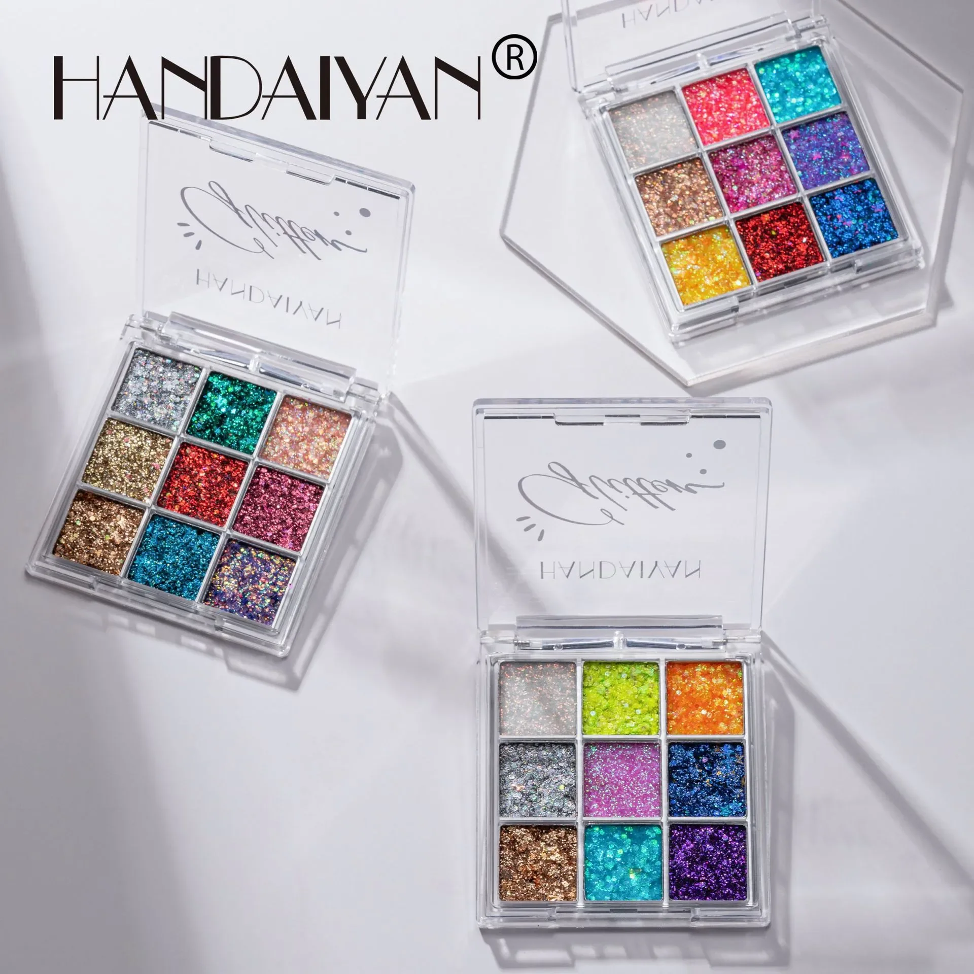 Sombra de ojos brillante, paleta de maquillaje impermeable, lentejuelas sueltas, joyas de diamantes de imitación, arte de cara y cuerpo, Festival de fiesta