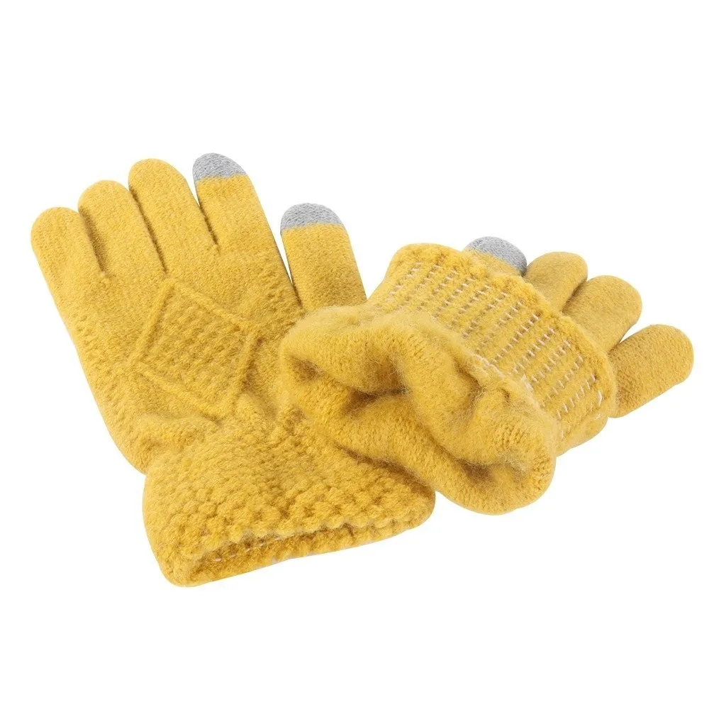 Berretti Berretto Sciarpa elastica e set di cappelli Touch screen caldo Guanti resistenti al freddo Fibre acriliche tinta unita Cappello di lana da donna