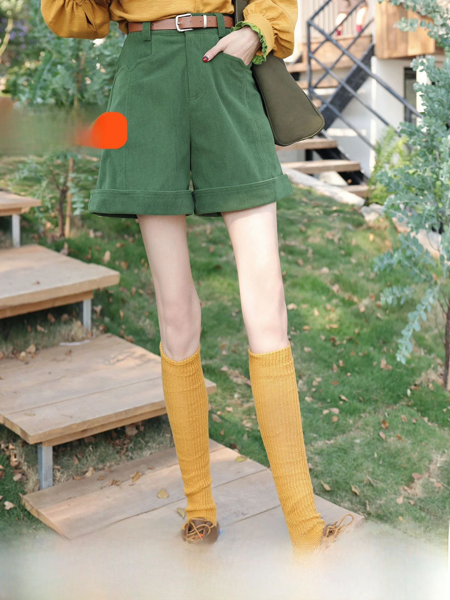 

Женские повседневные вельветовые шорты с высокой талией, свободного кроя, универсальные, стильные, повседневные брюки с высокой талией свободного кроя