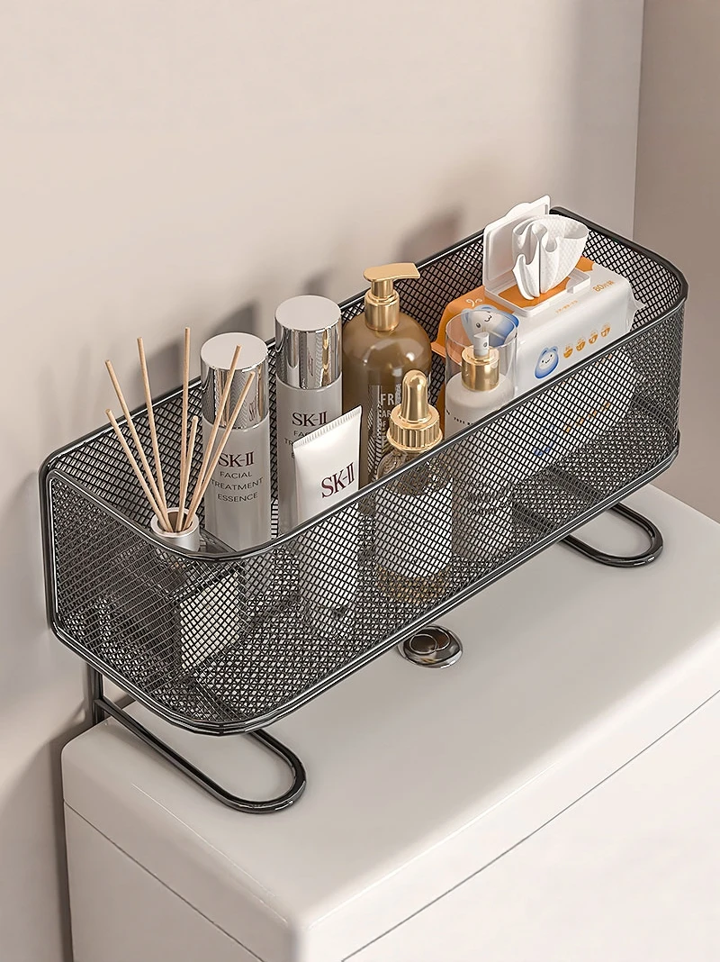 support-de-rangement-pour-toilettes-batoom-aucun-percage-requis-organisateur-d'accessoires-batoom-materiau-en-acier-au-carbone-utilisation-universelle