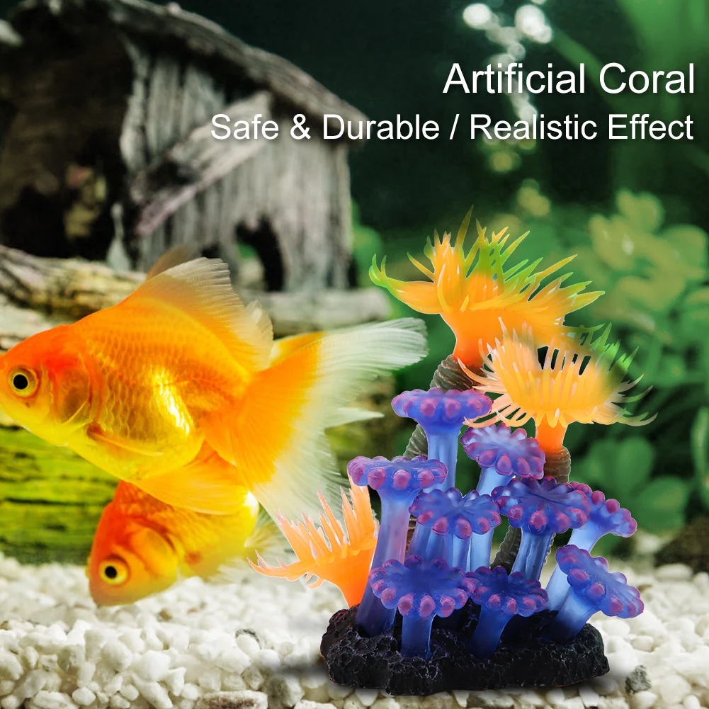 Aquarium Simulation Silicone Artificial Coral Sea Anemone Fish Tank Landscape Decoration