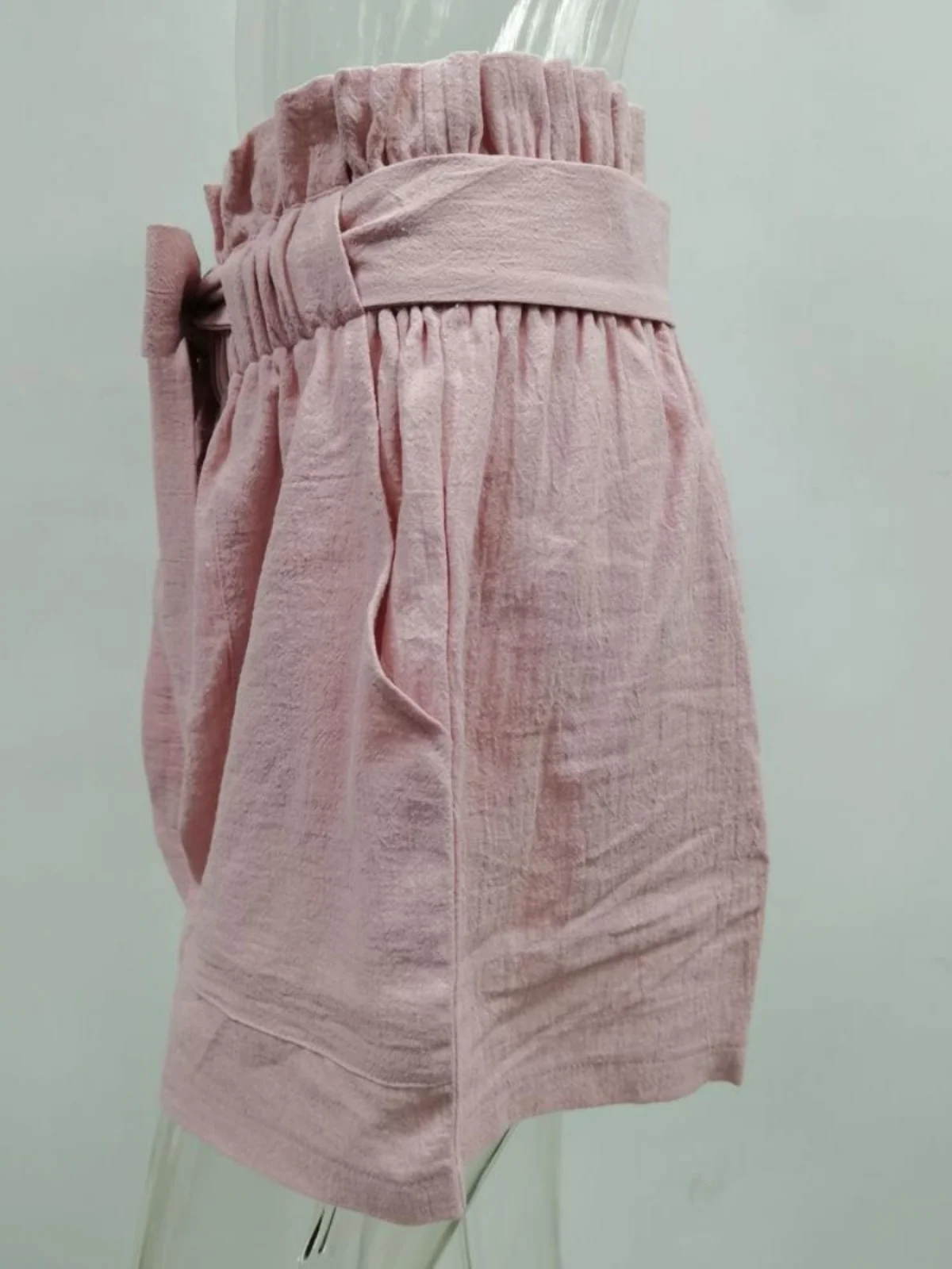 Coupe ample décontracté couleur orts taille haute jambe droite rue Sle fibre de Polyester Collection d'été femmes Faion