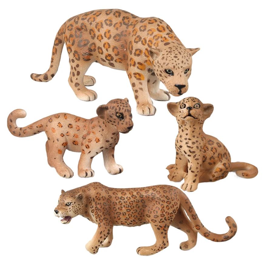 Wild Animals Savage Cheetah Leopard Jaguar Panther Tiger Lioness Lion toy Animal figurines Action Figure Children Toy Kids Gifts