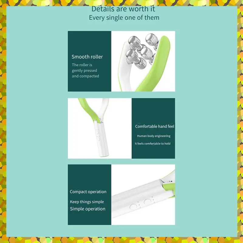 AGLH EMS Microcurrent Roller Artefak Pelangsing Wajah V-face Pemijat Wajah Kecantikan untuk Mengencangkan dan Mengangkat Wajah