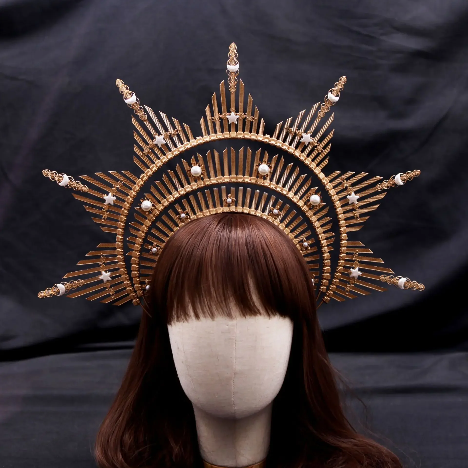 Manual Mary Crown Headband Spiked Zip Tie Crown Sunburst Goddess Headpiece