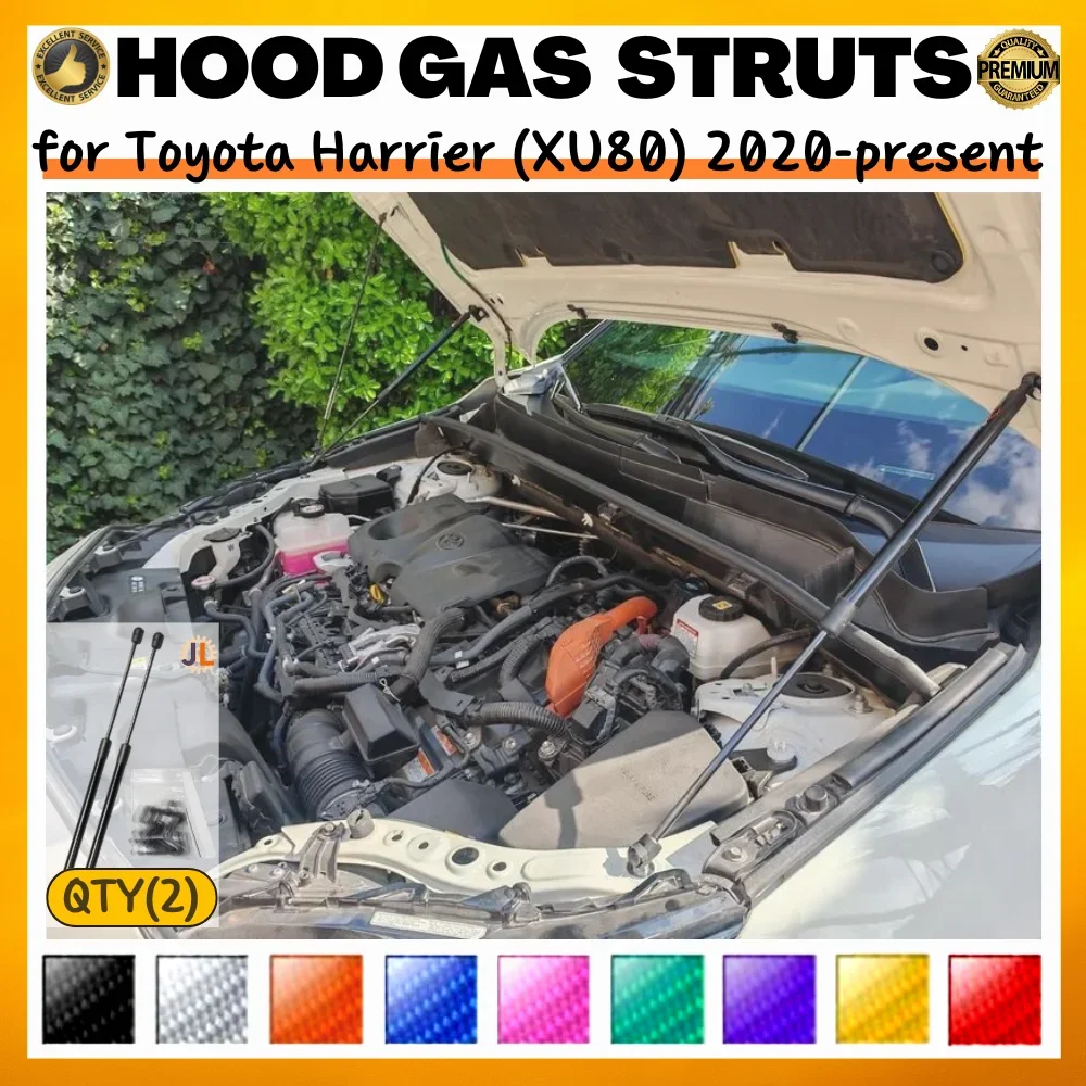 

Qty(2) Hood Struts for Toyota Harrier/Venza (XU80) 2020-present Front Bonnet Modify Shock Absorbers Gas Springs Lift Supports