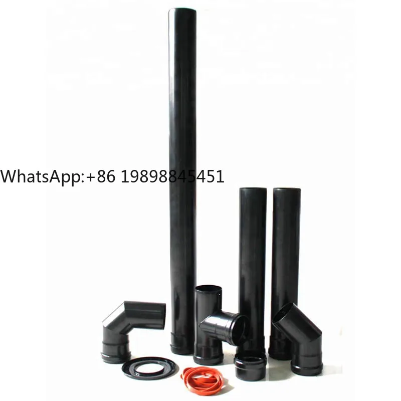 Estufa de pellets sin electricidad, juego de pipas de humo para chimenea de fumar de acero al carbono, Kit de combustión de 100mm de diámetro