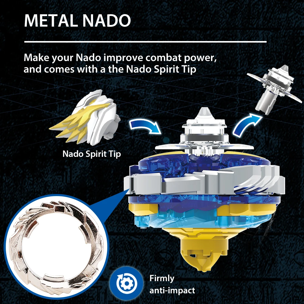 Infinity Nado 5 Original Series Ares Wings Non Stop Battle Metal Spinning Top Gyro With Magnetic Launcher Anime Genuine Kid Toy