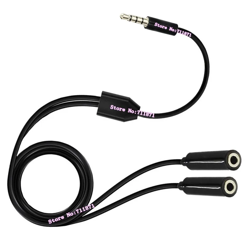 One Male two Female TRRS 3.5mm Audio cable Line Connect Dual headphone 3.5 audio cable Male to Female 3.5 Audio extension cord