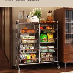 Carrello medievale soggiorno Mobile Snack Storage Rack Retro Kitchen Storage Rack grande capacità Storage Trolley Floor