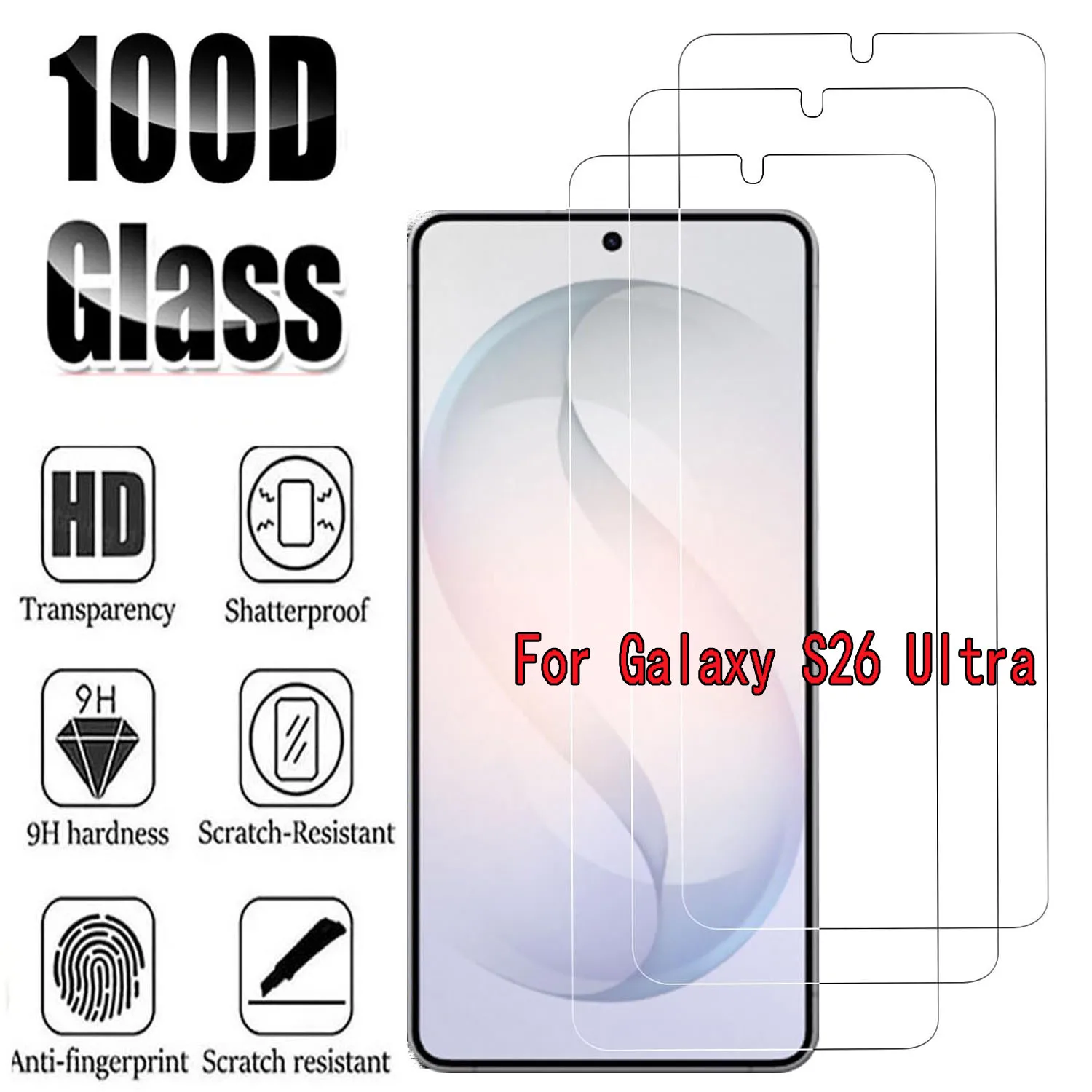 HD Tempered Glass For Samsung Galaxy S26 Ultra 5G 2/4 PCS ransparent Screen Protector