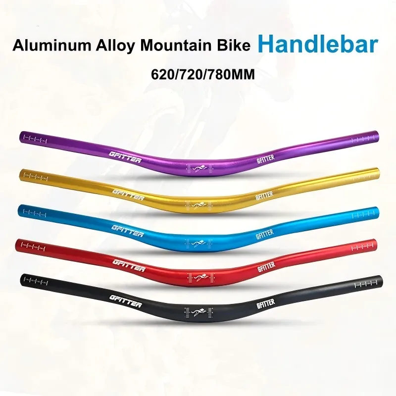 GFITTER MTB Riser Handlebar 31.8mm 620 720 780mm 25mm Rise 6061-T6 Aluminum Alloy Mountain Bike Bicycle Handlebar