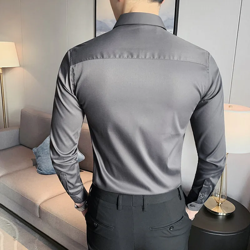 2023 Nieuw Product Heren Stijlvolle Casual Puur Katoenen Business Shirts/Man Slim Fit Revers Jurk Met Lange Mouwen/Vrijetijdsoverhemden