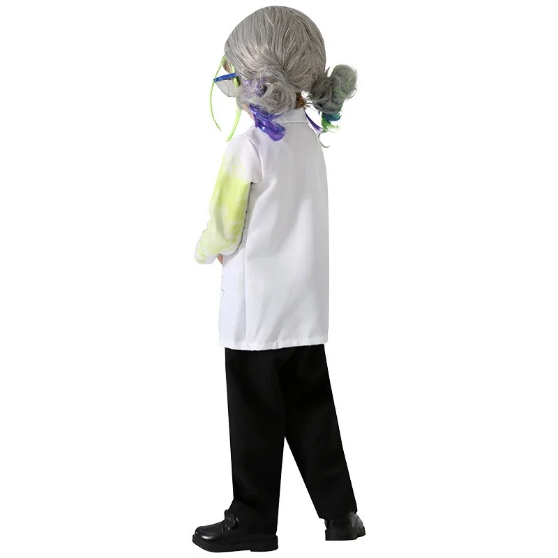 Halloween Boys Girls Mad Scientist Cosplay Costume White Experimental Protection Special Class Uniform Cos Doctor Child Costume