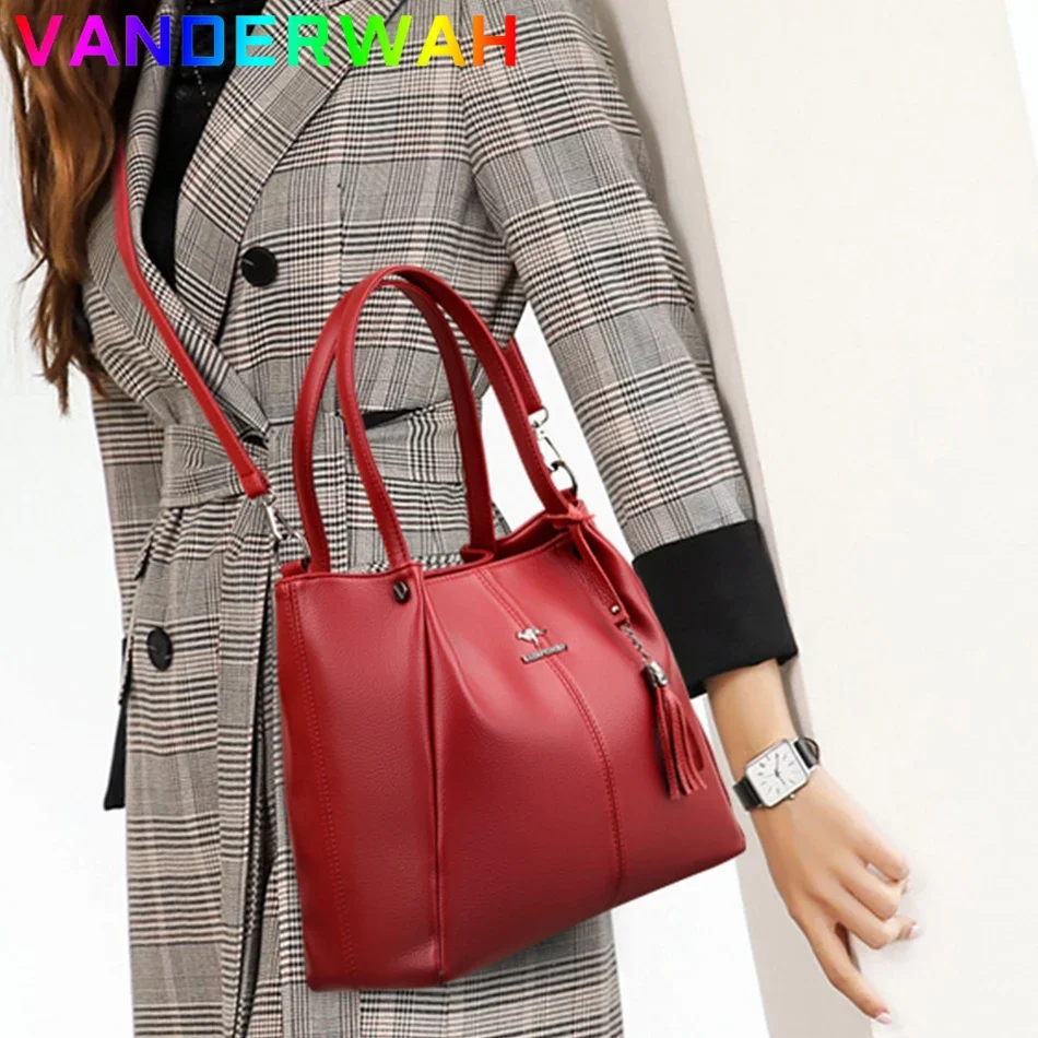 Elegant Women Cowhide Handbag Luxury Designer Shoulder Crossbody Genuine Leather Bag Bridal Red Messenger Sac Fashion Lady Bolsa