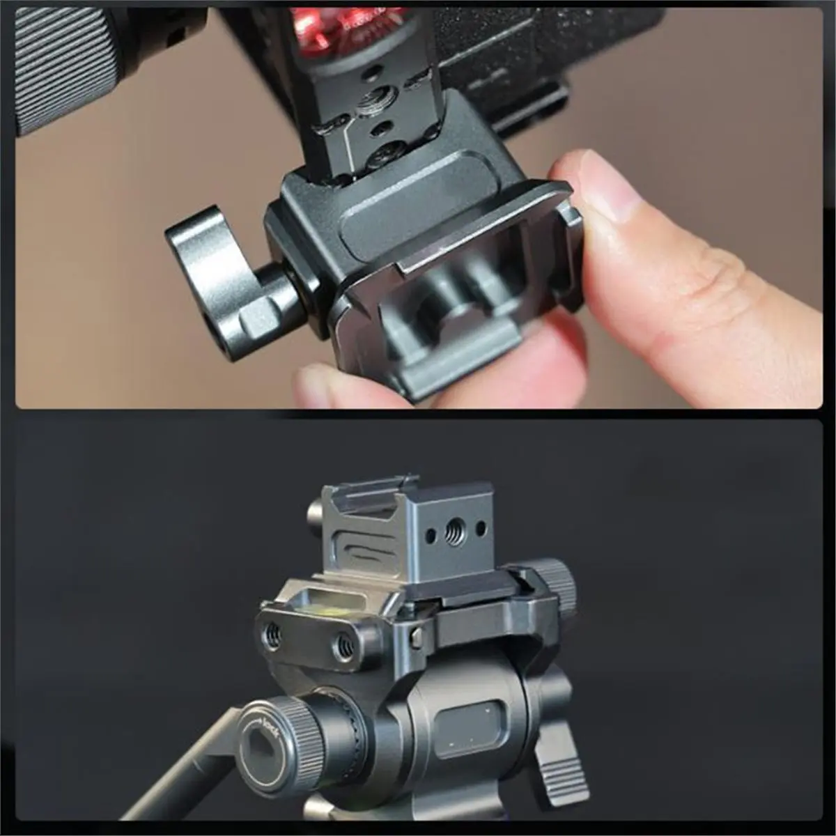 NATO Rail to / Quick-Release Adapter, Camera Cage Dedicated Safety Locking Camera Conversion Base