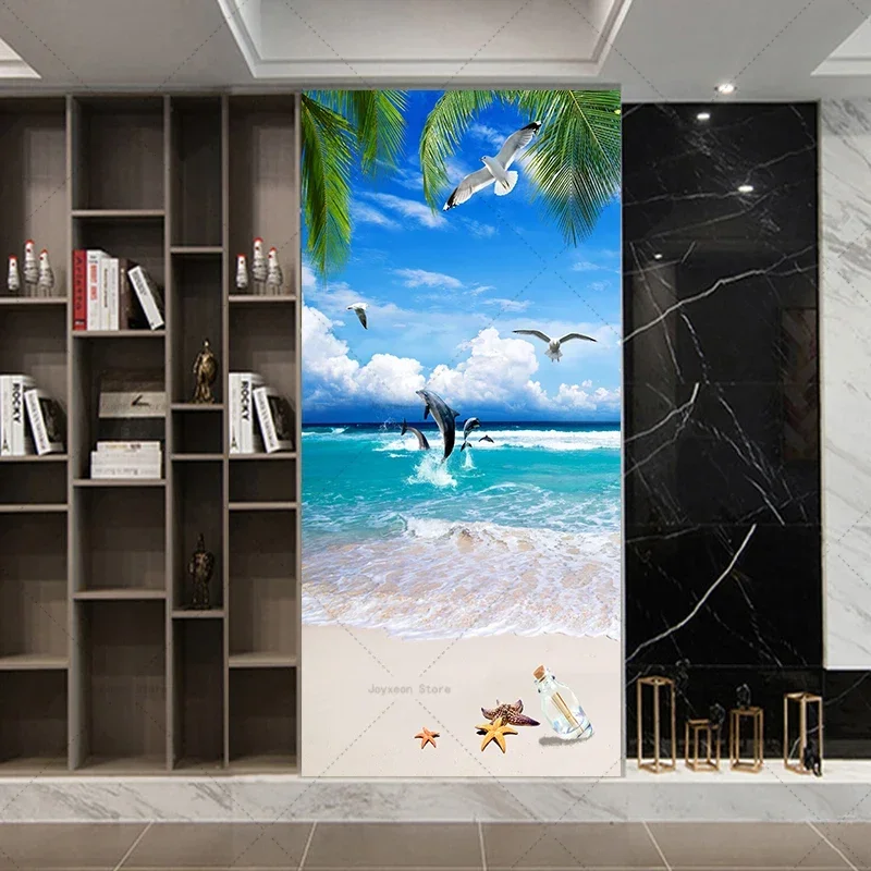 3D High Resolution Door Sticker Customizable Size Landscape Poster PVC Waterproof DIY Self-Adhesive Bedroom Door Sticker