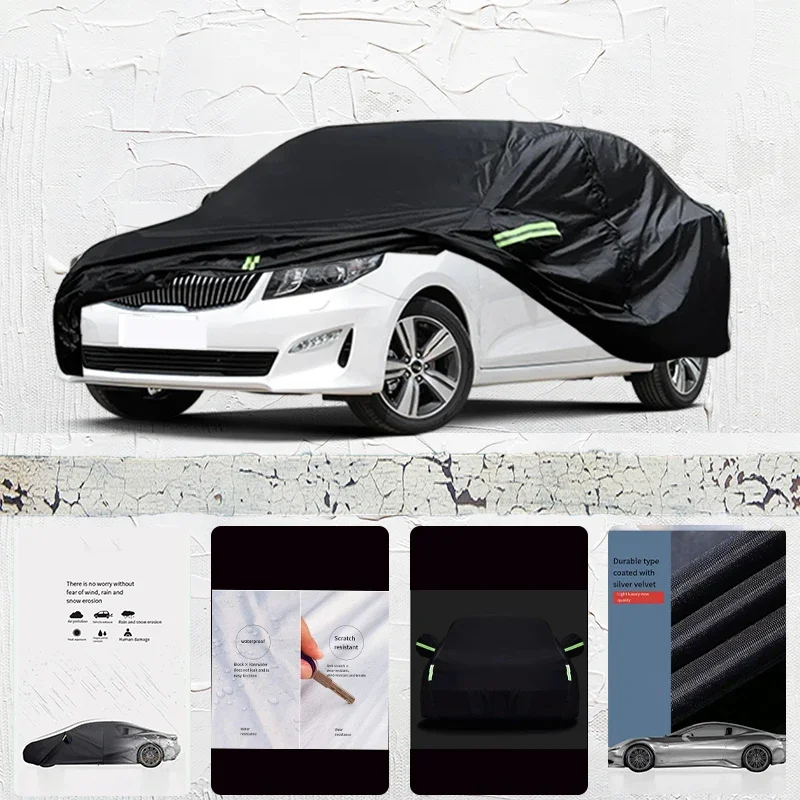 

For Kia Cache Anti-UV Sun Shade Rain Snow Resistant Dustproof Car umbrella Black cover Full Car Cover Outdoor Protection