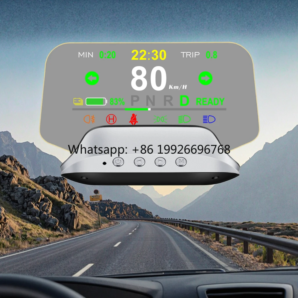 

New Update T3 Car HUD 2 GPS Auto Diagnostic LCD Screen Head up Display Bluetooth Connects to the Mobile Phone.