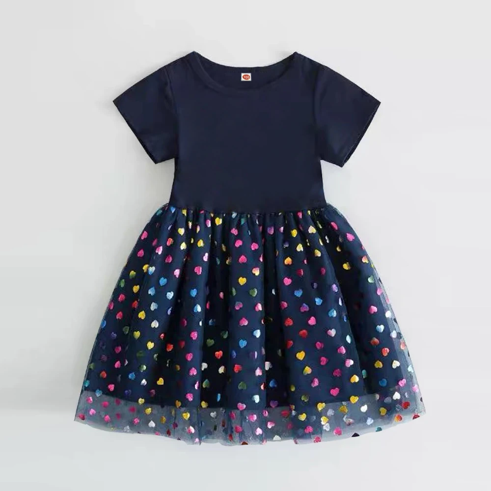 Sommer Neue Mädchenkleider Kurzärmeliges Elegantes Prinzessinnenkleid Baby-Prinzessinnenkleid Kindergeburtstag Partykleid für Kinder – Detail 4