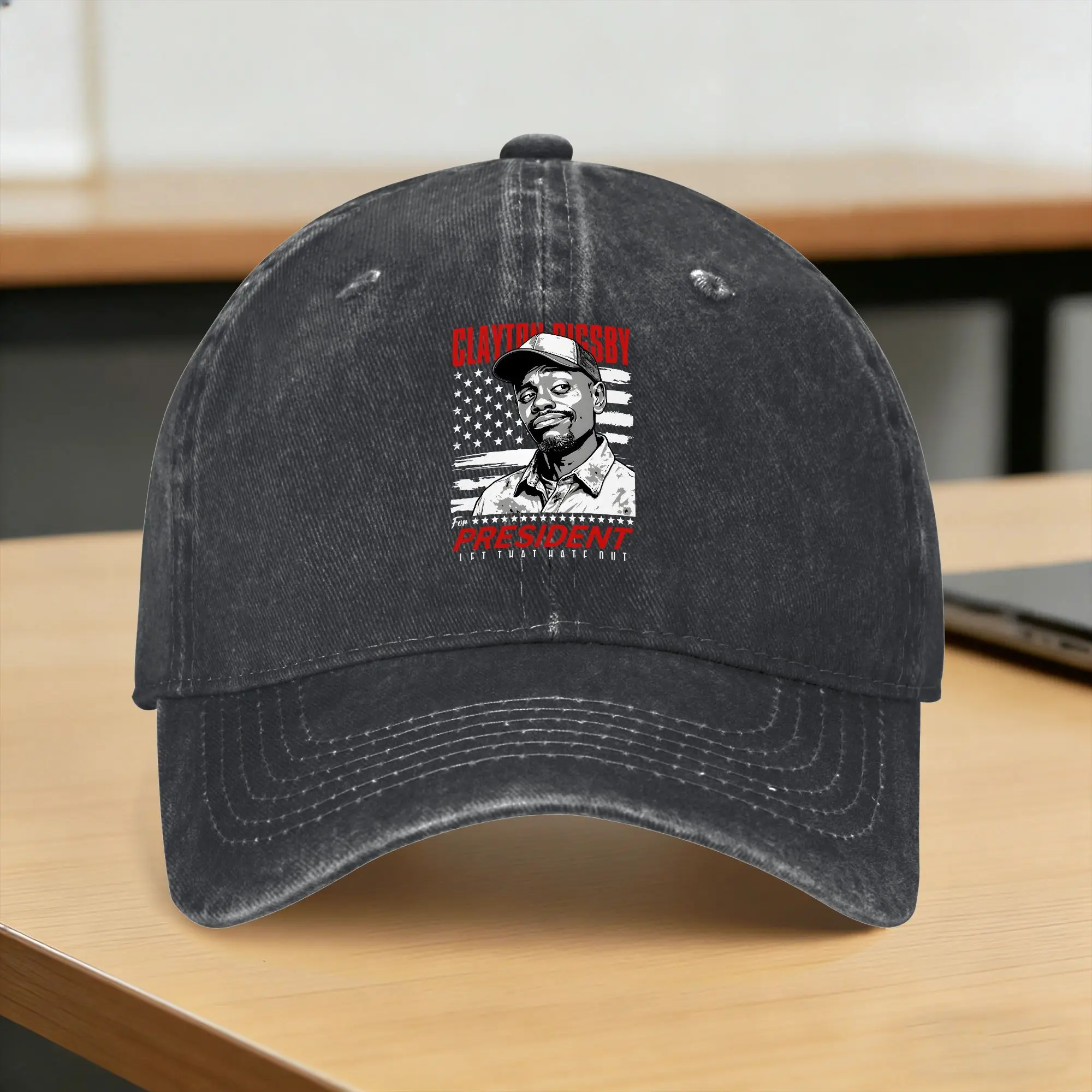 Clayton Bigsby for President Dave Chappelle Sarcastic Satire Meme Sun Baseball Cap  Classic Men Women Washed Trucker Hat