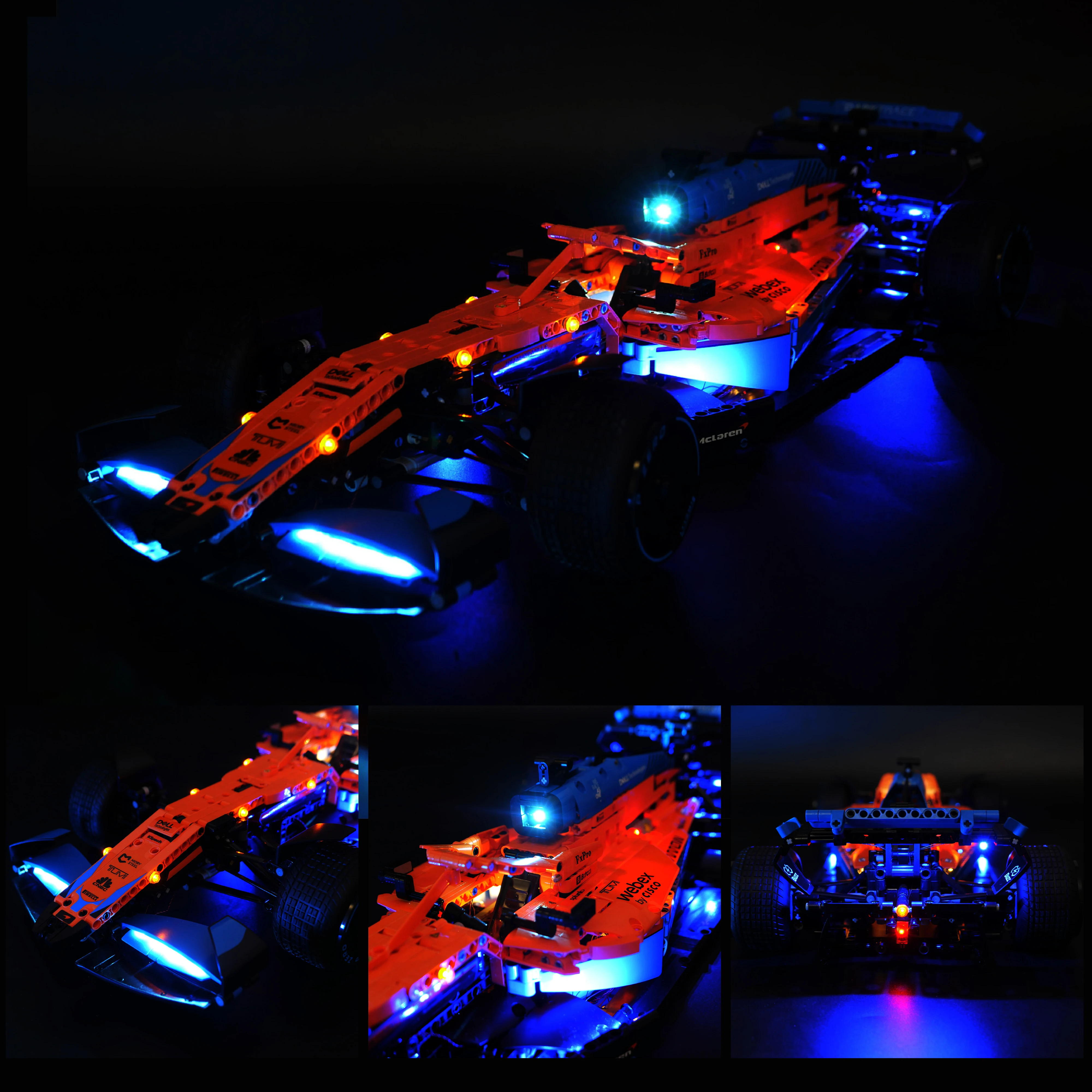 Zestaw oświetlenia LED kompatybilny z modelami klocków konstrukcyjnych samochodów wyścigowych w stylu Formuły 1, numery 42141, 42171, 42206, 42207, zestaw dekoracyjnych świateł.