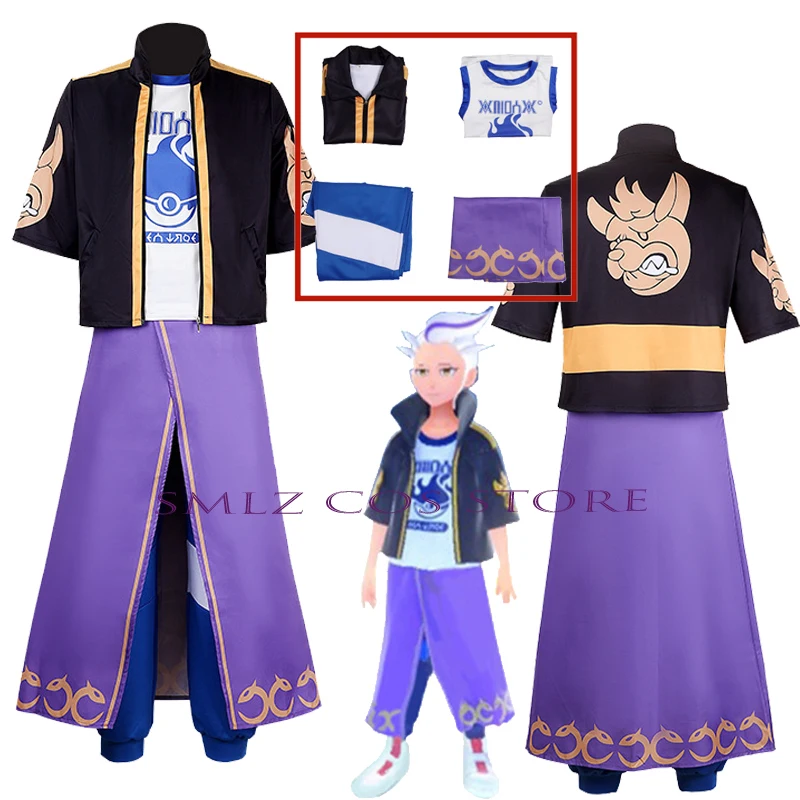 Drayton Cosplay Anime Scarlet and Violet Costume Drayton Uniform Set Adult Men Coat Pants Vest Outfit Halloween Clothes