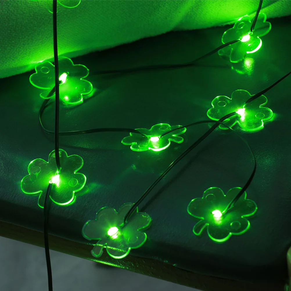 

Shamrock String Lights for Patrick's Day Indoor Festival Decorations Plastic St Green Fairy USB Decorative Color Theme
