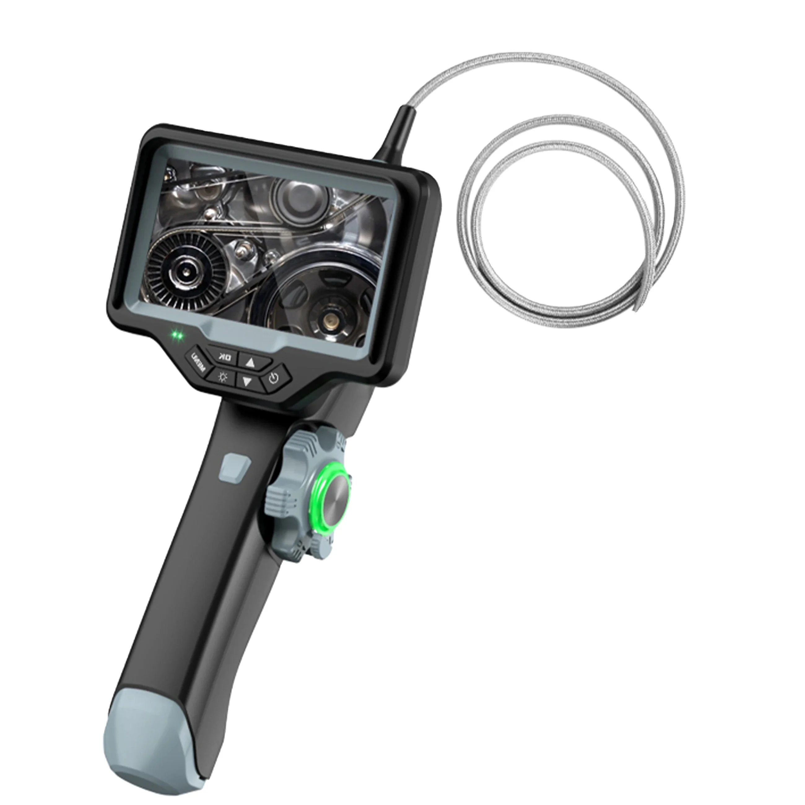 Custom Size 4.5inch 2-Way Fibre-Optical Articulating Industrial Endoscope With WIFI Function Thermostability 1M Analog Camera