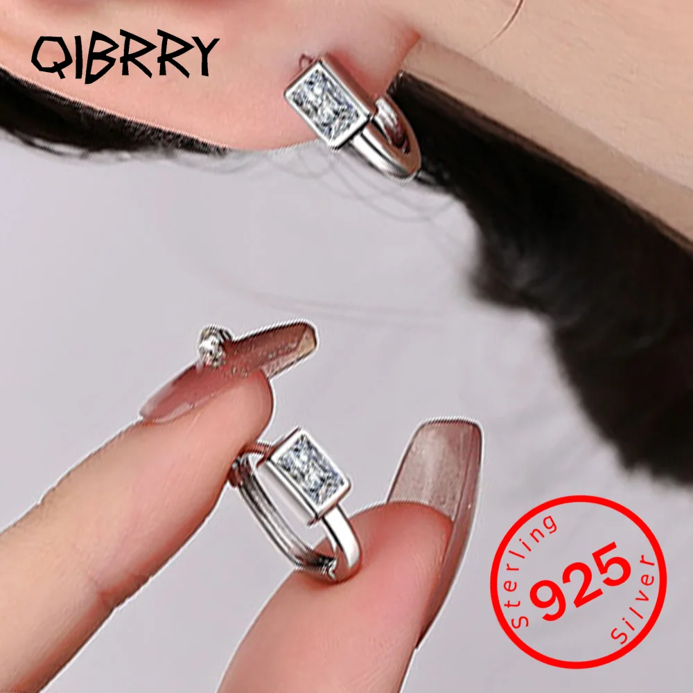 

Simple Stud Earrings Zircon High Quality Earrings For Women's Wedding Engagement 925 Sterling Silver Fine Jewelry Party Gift