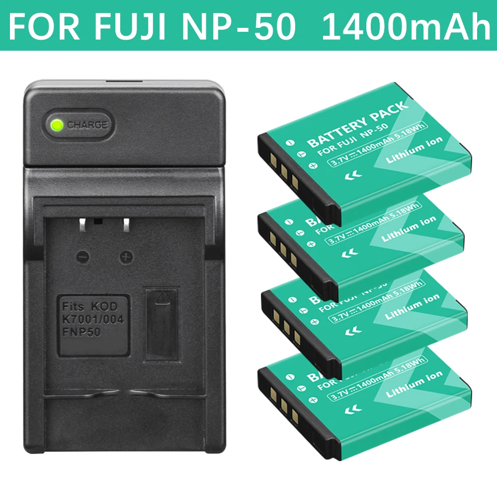 

1400mAh NP-50 NP 50 Camera Battery For Fujifilm FinePix XF1 X10 X20 XP100 XP170 F100fd XP200 F70EXR F200EXR + LED Charger