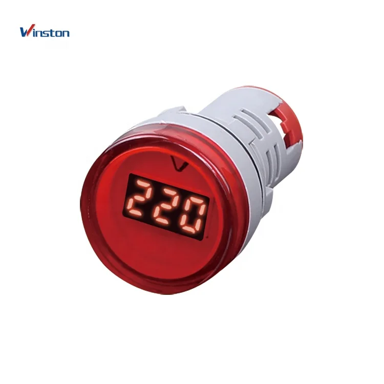 

Winston AD16-22VM-1 22mm AC/DC 20V-500V LED Light High Voltage Meter Digital Voltmeter with IP65 Protection Mini Size